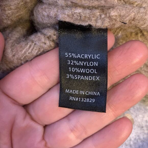 House Of Harlow 1960 Sloane Cropped Cable Sweater In Tan Size Small - Picture 7 of 7